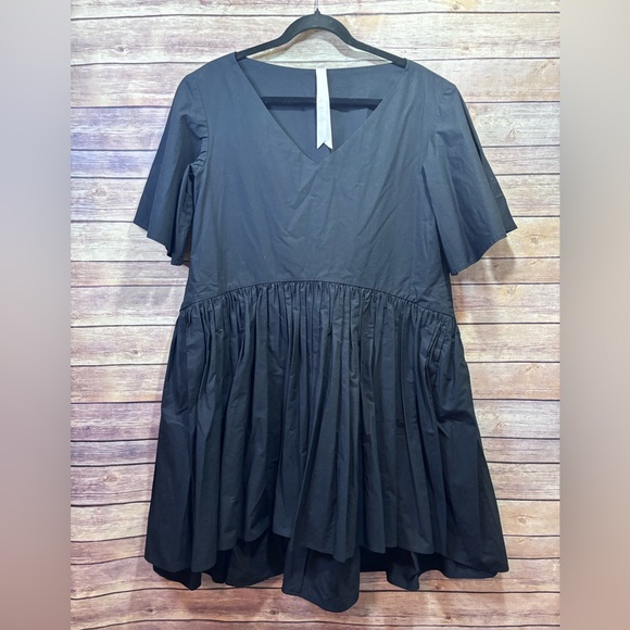 Merlette Black Dress 100% Cotton Full Skirt